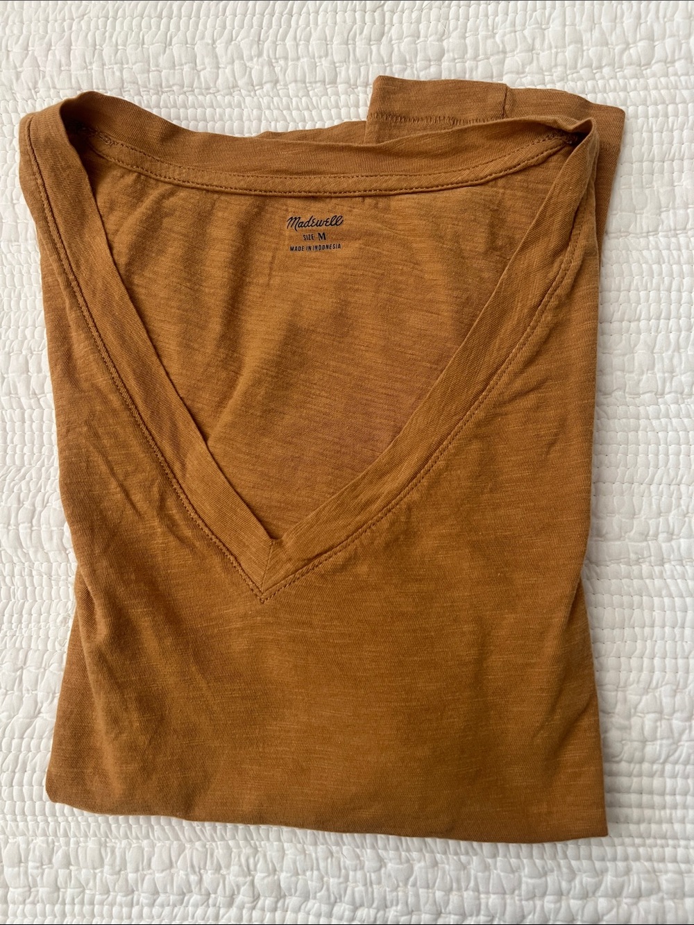 Madewell V-Neck Tee in Burnt Orange - Picture 7 of 7